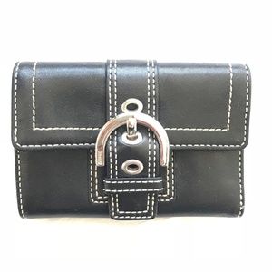 Coach Billfold Wallet Black Leather in EUC
